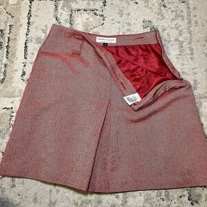 Tommy Jeans Hilfiger Red Lined Mini Skirt Y2K 2003 Sz 16 (28") Preppy Academia